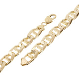 Men's 14k Yellow Gold Concave Mariner Gucci Chain Bracelet 7.5" 13mm 46.7 grams - 7.5"