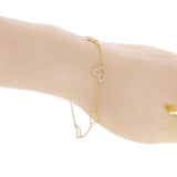 Italian 14k Yellow Gold Butterfly Station Charm Bracelet 7" 1.5 grams