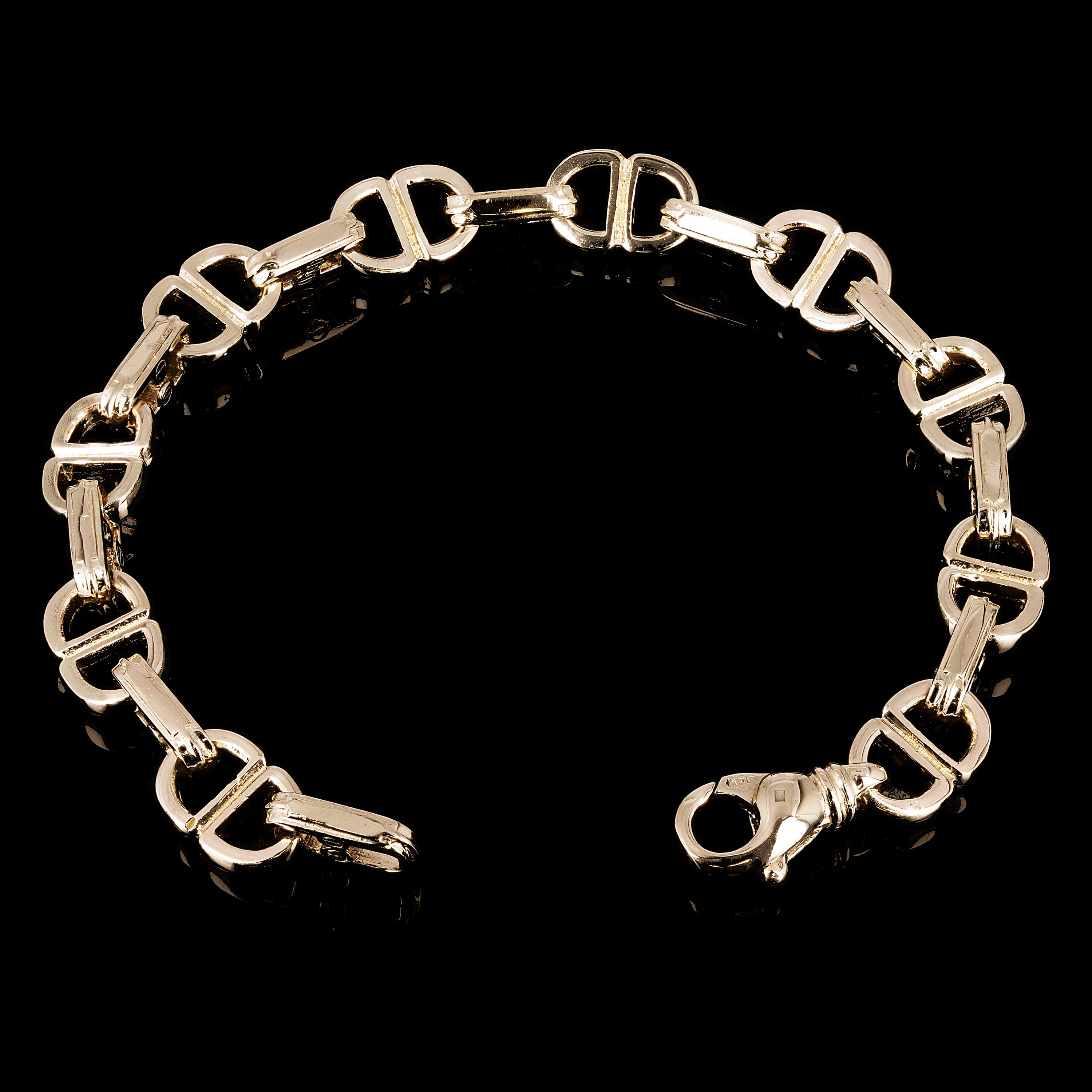 14k Yellow Gold Solid Handmade Oval Link Chain Bracelet 8.5" 9.4mm 33.1 grams