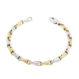 14k Yellow & White Gold Handmade Fashion Link Bracelet 7.75" 5.5mm 23.9 grams - Yellow and White,7.75" 23.9 grams