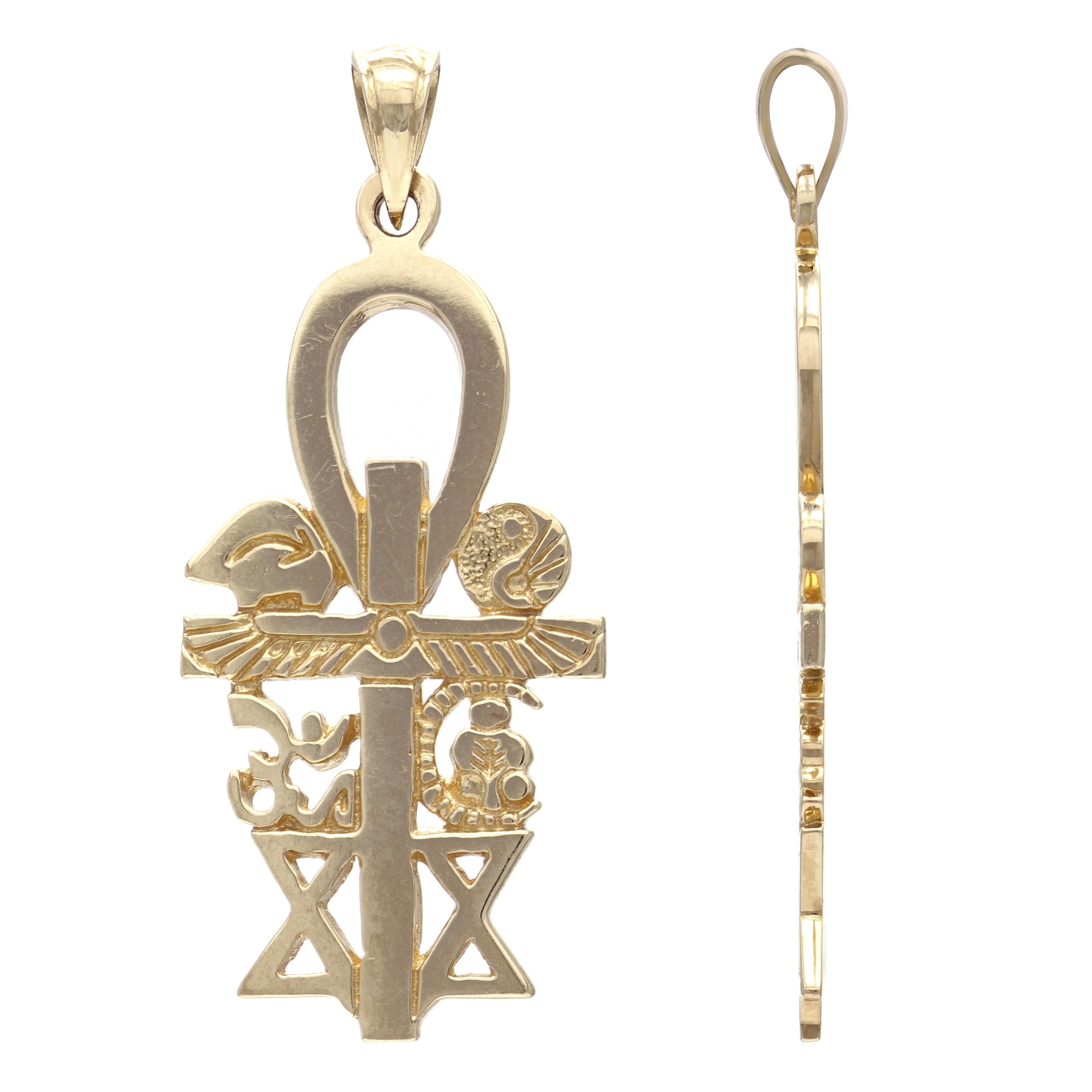 14k Yellow Gold Interfaith Pendant Unity Multi Faith Charm 1.7" 5.7 grams - Yellow