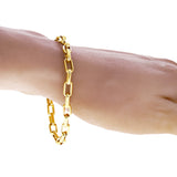 10k Yellow Gold Solid Handmade Fashion Link Bracelet 7" 5.6mm 10.5 grams - Yellow,7" 10.5 grams