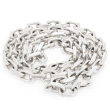 Men's 14k White Gold Solid Handmade Fashion Link Necklace 20" 7.9mm 90.6 grams - 20"