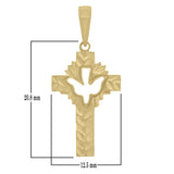 14k Yellow Gold Cross Religious Charm Pendant 1.2" 1.7grams - Yellow
