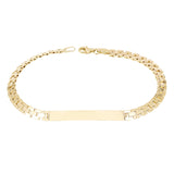 Italian 14k Yellow Gold Engravable Panther Link ID Bracelet 8.5" 5mm 7.7 grams
