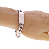 10k White Gold Solid Figaro Chain ID Bracelet 7.5" 10.5mm 33.4 grams - 7.5" 33.4 grams