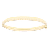 Italian 14k Yellow Gold Polished Hammered Finish Hollow Oval Bangle Bracelet