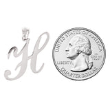 14k White Gold Initial Letter H Alphabet Charm Pendant - Letter H,White