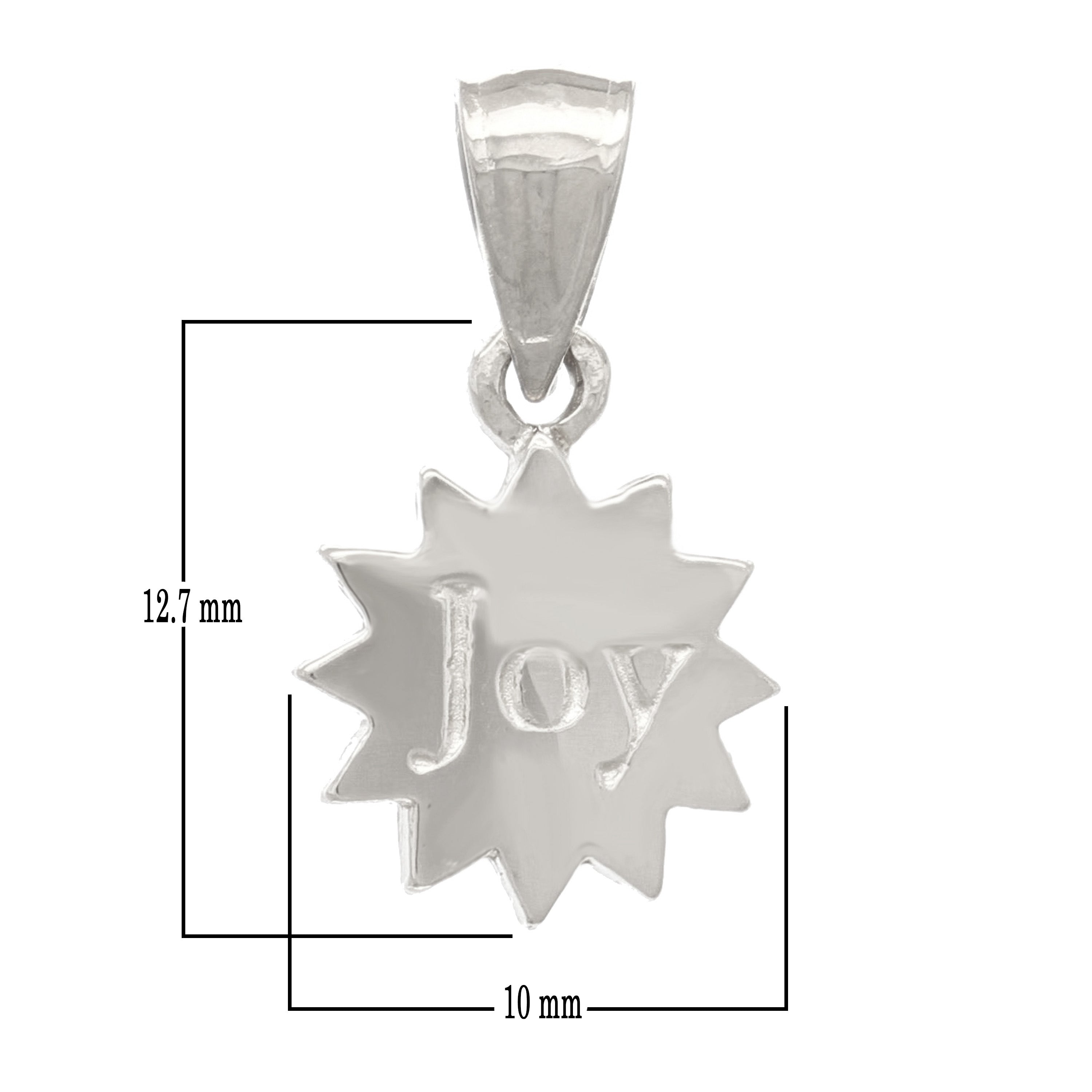 14k White Gold "Joy" Pendant - White