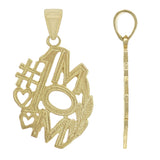 14k Yellow Gold #1 Mom Charm Pendant Mother's Day Gift for Mom 2.5 grams - Yellow