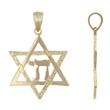 14k Yellow Gold Jewish Star Of David Hebrew Chai Charm Pendant 2.2 grams - Yellow