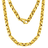 10k Yellow Gold Handmade Fashion Link Necklace 16" 6mm - Yellow,16"