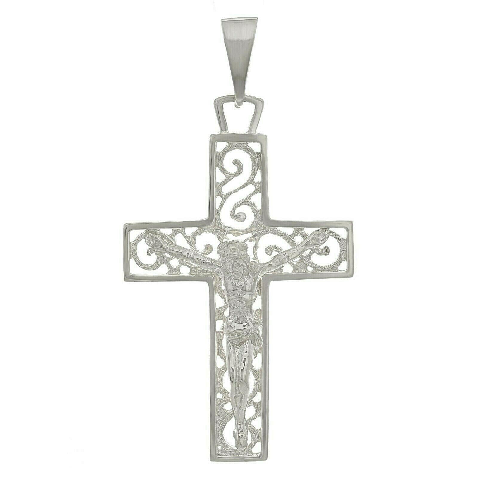 925 Sterling Silver Christian Jesus Christ Catholic Crucifix Cross Pendant