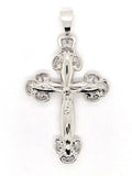14k White Gold Religious Jesus Christ Crucifix Cross Charm Pendant 7 grams