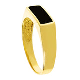 Men's 14k Yellow Gold Rectangle Black Onyx Ring Size 7 - Ring Size 7
