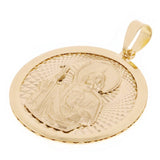 Italian 14k Yellow Gold Saint Jude Medal Charm Pendant 1.1" 2.5 grams - 2.5 grams