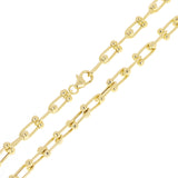 Italian 14k Yellow Gold Solid U Shape Hardwear Link Necklace 18" 5mm 13.8 grams - Yellow 5mm 18" 13.8 grams