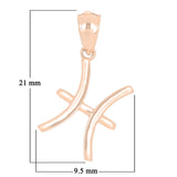 14k Rose Gold Pisces Zodiac Sign Charm Pendant - Pisces,Rose