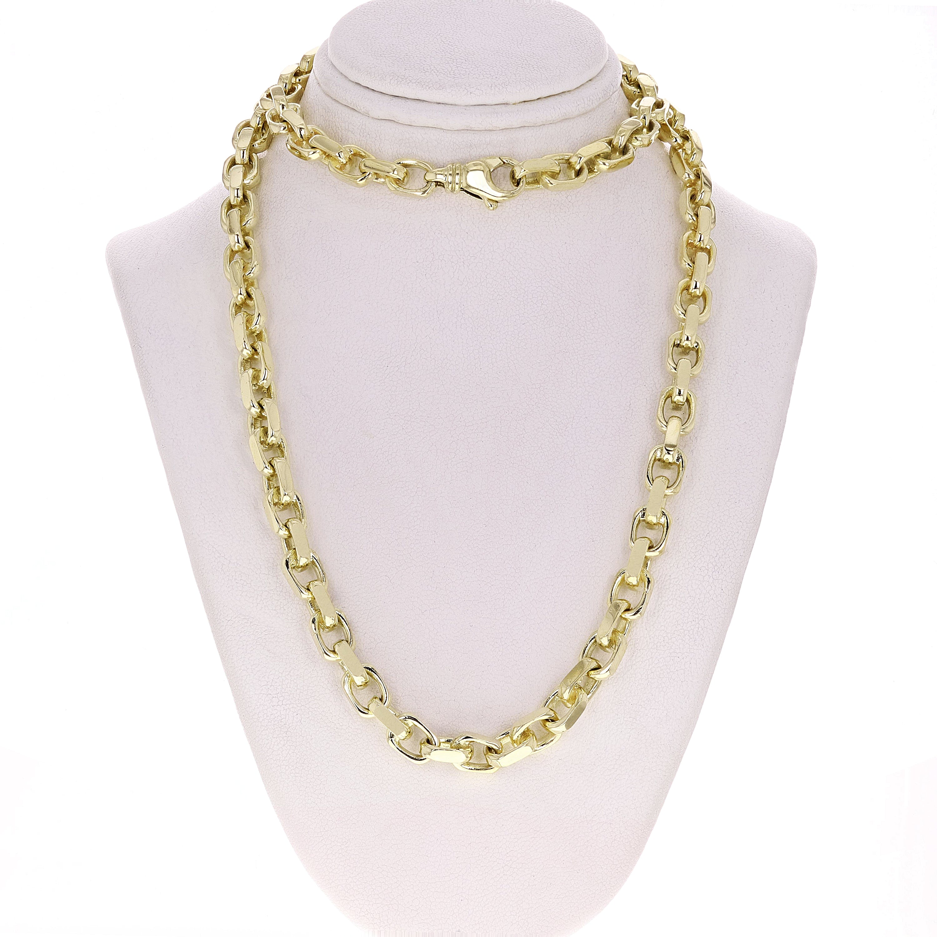 14k Yellow Gold Handmade Fashion Link Necklace 20" 4.5mm 37 grams - Yellow,20"