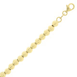Italian 14k Yellow Gold Bracelet Dimaond Cut Ball Bead Bracelet 8" 5mm 4.9 grams