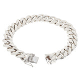 14k White Gold Solid Miami Cuban Link Chain Bracelet 7.5" 12.5mm 84.4 grams - White,7.5"