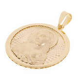 Italian 14k Yellow Gold Madonna Virgin Mary Medal Charm Pendant 1.1" 2.7 grams - 2.7 grams