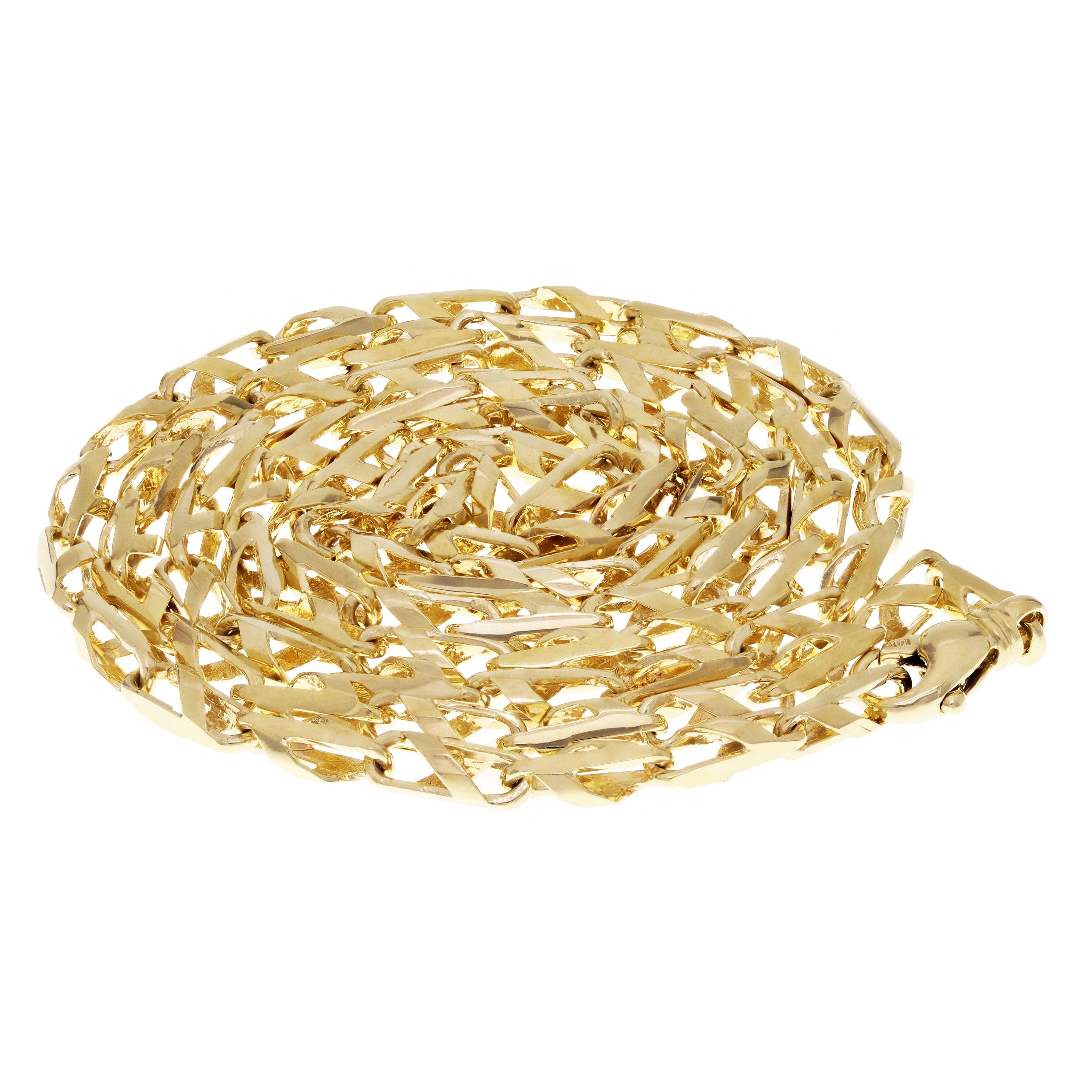 14k Yellow Gold Handmade Fashion Link Necklace 30" 5.5mm 85 grams