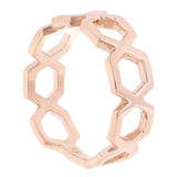 14k Rose Gold Wide Hexagon Stackable Ring 3.3 grams Size 6.75 - Rose