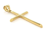 14k Yellow Gold Cross Religious Charm Pendant 1.7" 3 grams