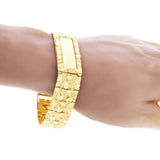 10k Yellow Gold Solid Nugget ID Bracelet Adjustable 7.5-8" 19mm 45.6 grams - 8" 45.6 grams