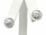 Italian 14k White Gold Diamond Cut Ball Stud Earrings 12mm 2.6 grams