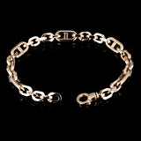 Italian 14k Yellow Gold Hollow Oval & Mariner Link Bracelet 8" 7.5mm 7 grams