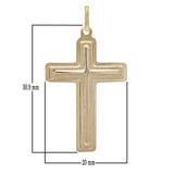 14k Yellow Gold Solid Traditional Cross Pendant 2.4 grams