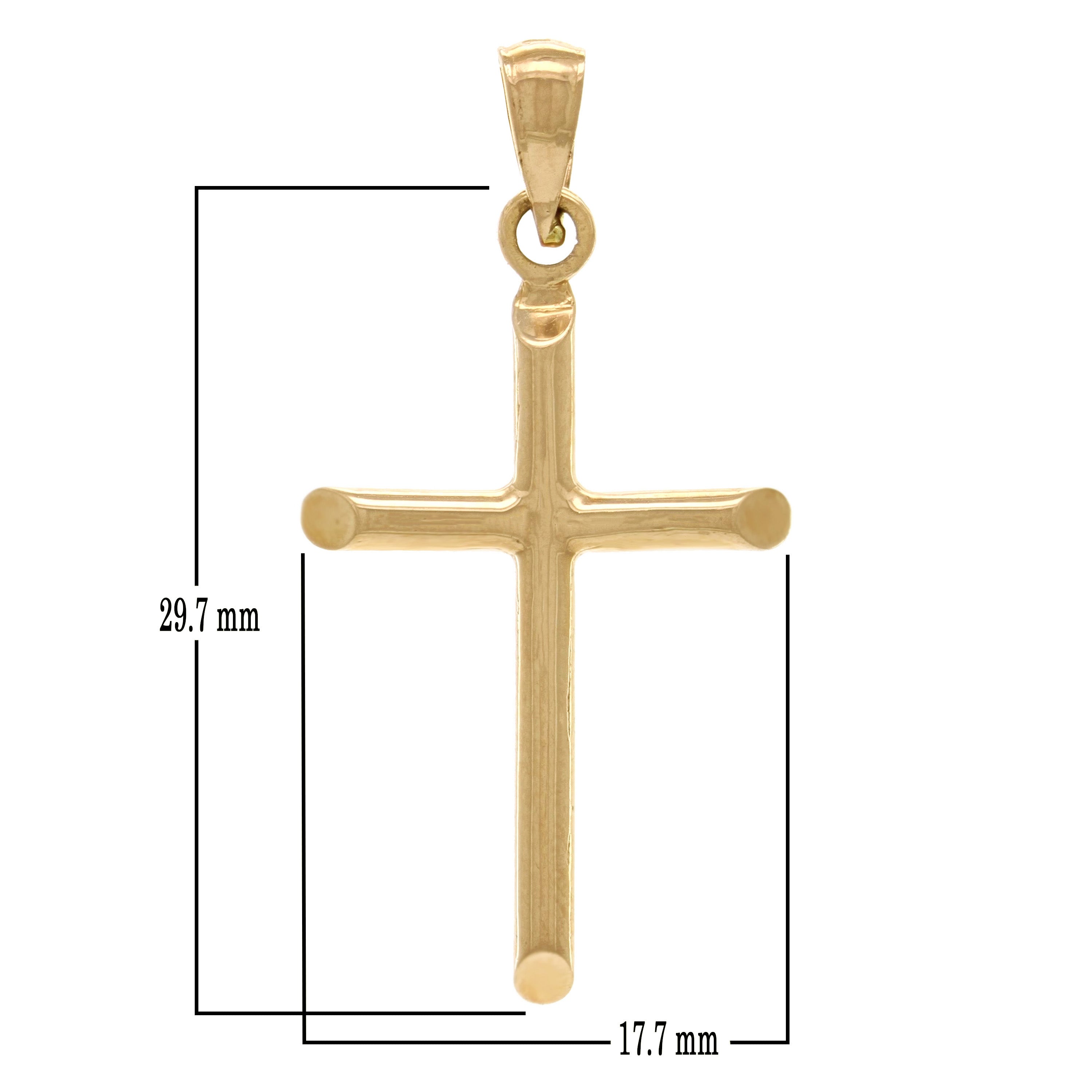 14k Yellow Gold Cross Religious Charm Pendant