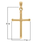 14k Yellow Gold Cross Religious Charm Pendant