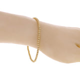 Italian 14k Yellow Gold Ball Beads Bracelet 7.75" 3mm 3.2 grams - Small