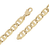 Men's 10k Yellow Gold Concave Mariner Gucci Chain Bracelet 7" 11 mm 24.3 grams - 7"