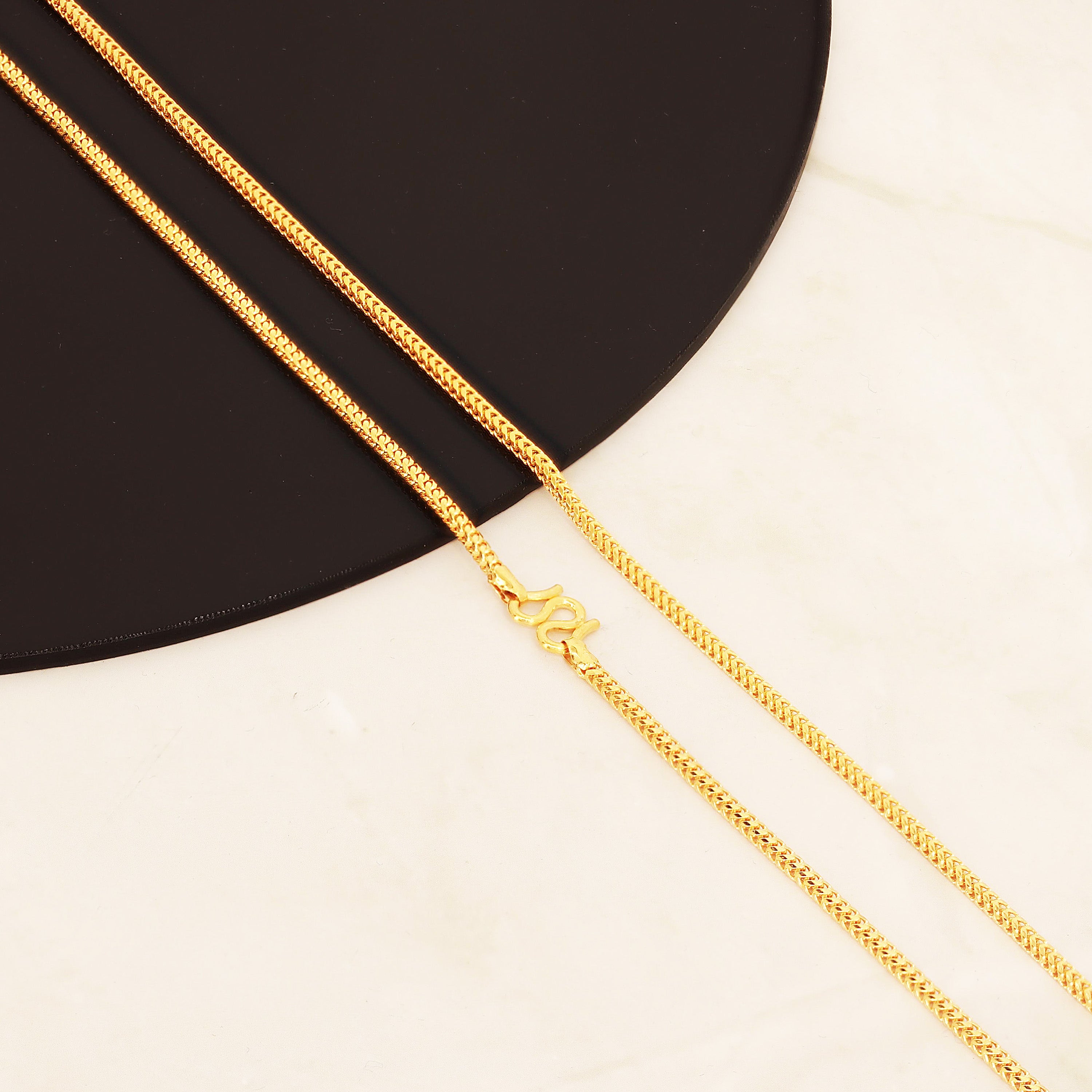 Italian 24k Yellow Gold Solid Franco Chain Necklace 20" 2mm 19.6 grams - 20" 19.6 grams