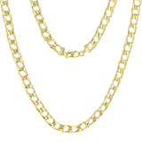 10k Yellow Gold Solid Flat Cuban Link Chain Necklace 24" 6.3mm 33 grams - Yellow,24"