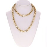 14k Yellow Gold Handmade Fashion Link Chain Necklace 20" 7mm 85 grams - 20"