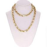 10k Yellow Gold Handmade Fashion Link Chain Necklace 20" 7mm 75.6 grams - 20"