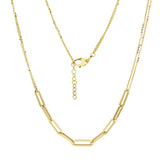Italian 14k Yellow Gold Paper Clip Link Anchor Chain Necklace 18" 5.7 grams