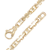 14k Yellow Gold Solid Handmade Link Fashion Bracelet 7" - 9" 4.3mm