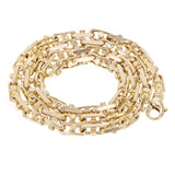 10k Yellow Gold Solid Heavy Handmade Link Chain Necklace 20" 7mm 64.4 grams - 20"