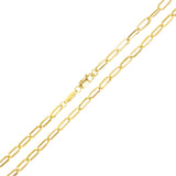Italian 14k Yellow Gold Hollow Paper Clip Link Chain Necklace 18" 3mm 3.6 grams - 18" 3.6 grams