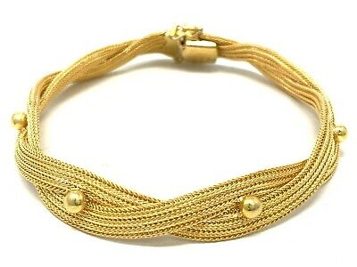 18k Yellow Gold Twisted Wheat Bracelet 7.5