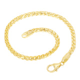 Italian 14k Yellow Gold Solid Diamond Cut Franco Chain Bracelet 7.5" 3mm 9.3 grams - 7.5" 9.3 grams