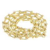 Italian 14k Yellow Gold Solid U Shape Hardwear Link Necklace 18" 5mm 13.8 grams - Yellow 5mm 18" 13.8 grams