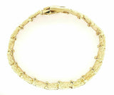 10k Yellow Gold Solid Nugget Bracelet 8" - 8.5" 15.5mm 36 grams