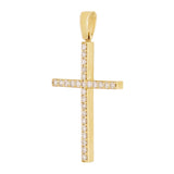 14k Yellow Gold 0.47ctw Diamond Cross Pendant 1.4" 2 grams